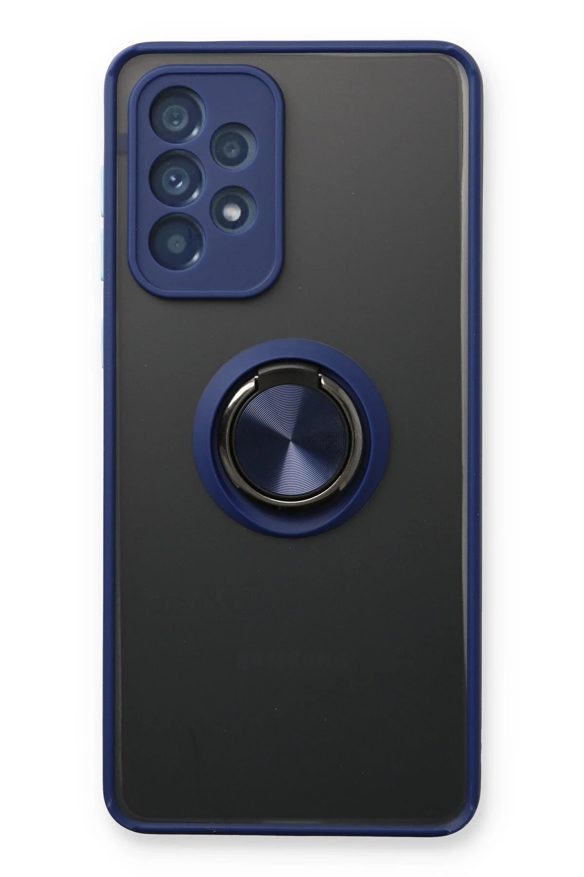 Samsung Galaxy A73 5G Kılıf Montreal Yüzüklü Silikon Kapak - Lacivert-(5796)