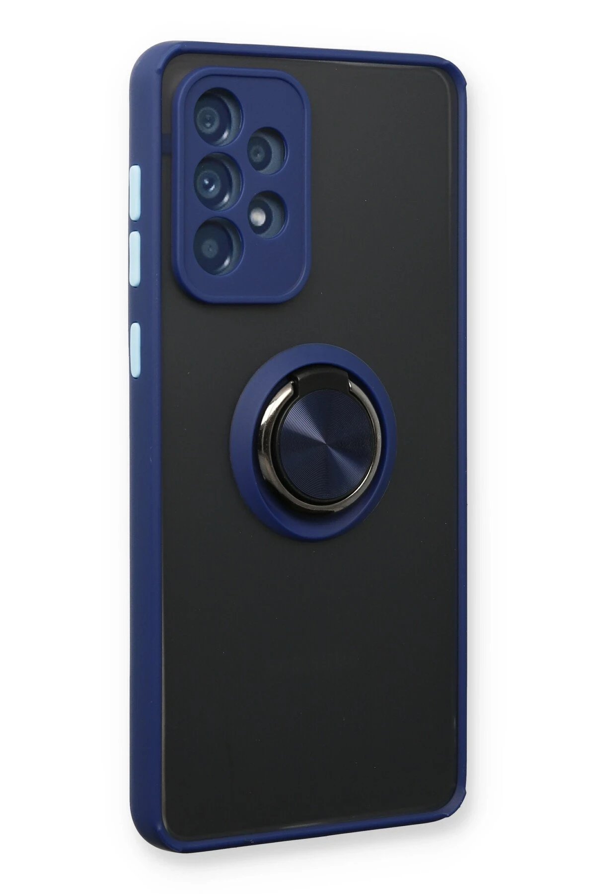 Samsung Galaxy A73 5G Kılıf Montreal Yüzüklü Silikon Kapak - Lacivert-(5796) - Görsel 2