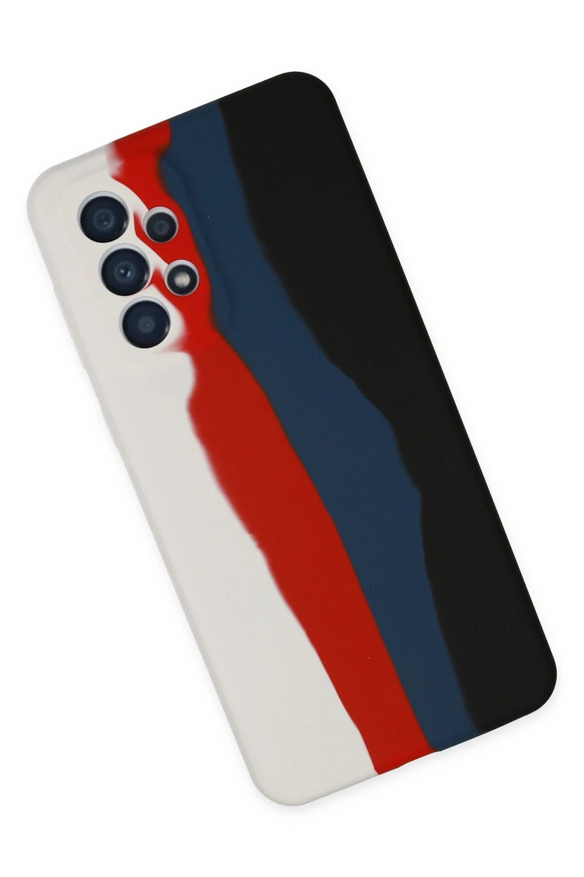 Samsung Galaxy A73 5G Kılıf Ebruli Lansman Silikon - Beyaz-Siyah-(5796) - Görsel 2