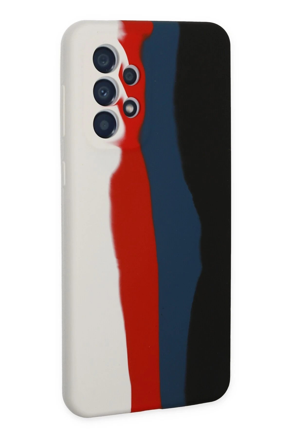 Samsung Galaxy A73 5G Kılıf Ebruli Lansman Silikon - Beyaz-Siyah-(5796) - Görsel 3