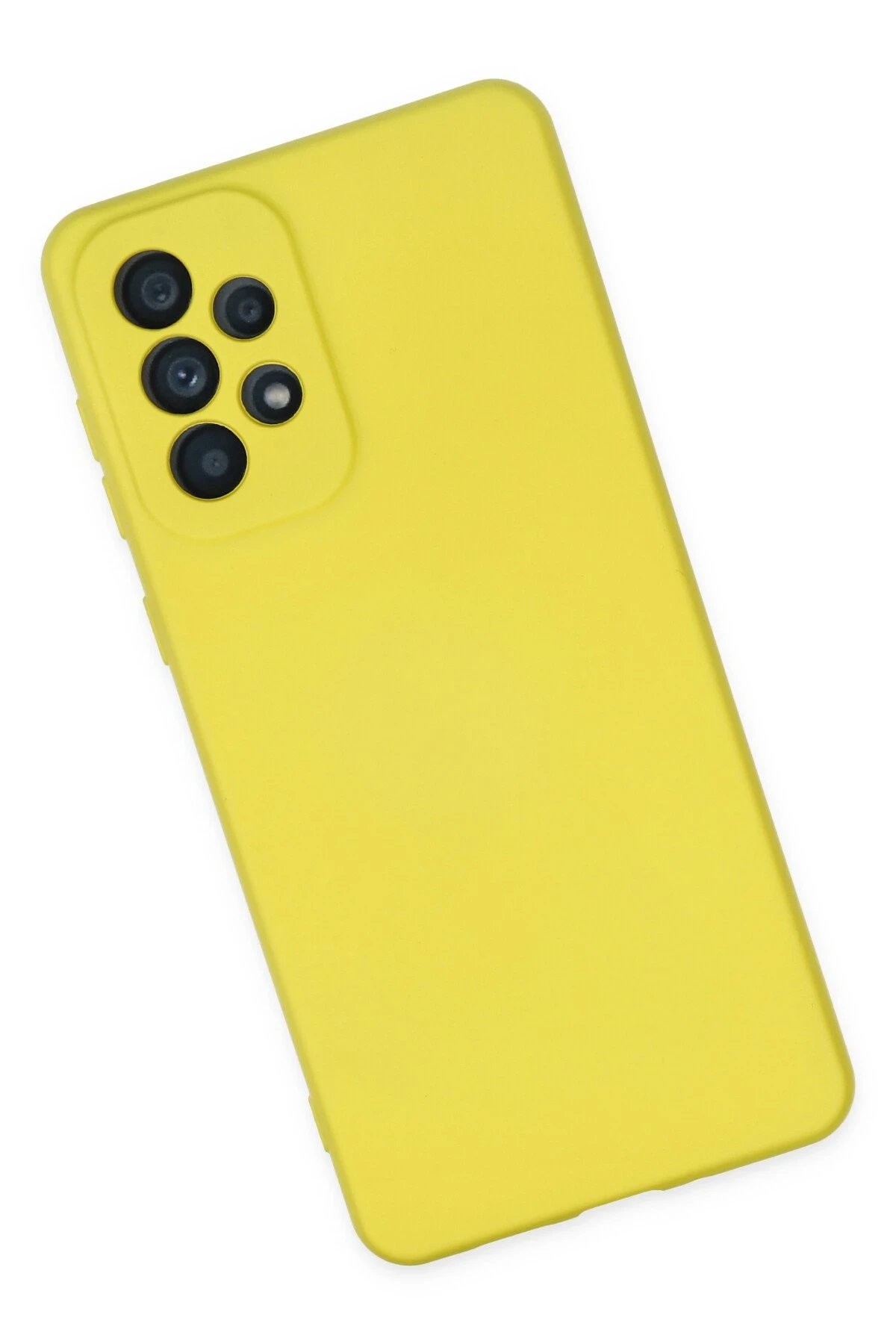 Samsung Galaxy A23 4G Kılıf Nano içi Kadife Silikon - Sarı-(5796) - Görsel 3