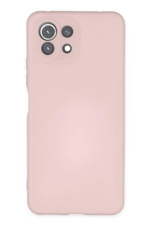 Xiaomi Mİ 11 Lite Kılıf Nano içi Kadife Silikon - Pudra-(5796)