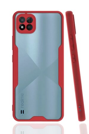 Realme C11 2021 Kılıf Platin Silikon - Kırmızı-(5796)