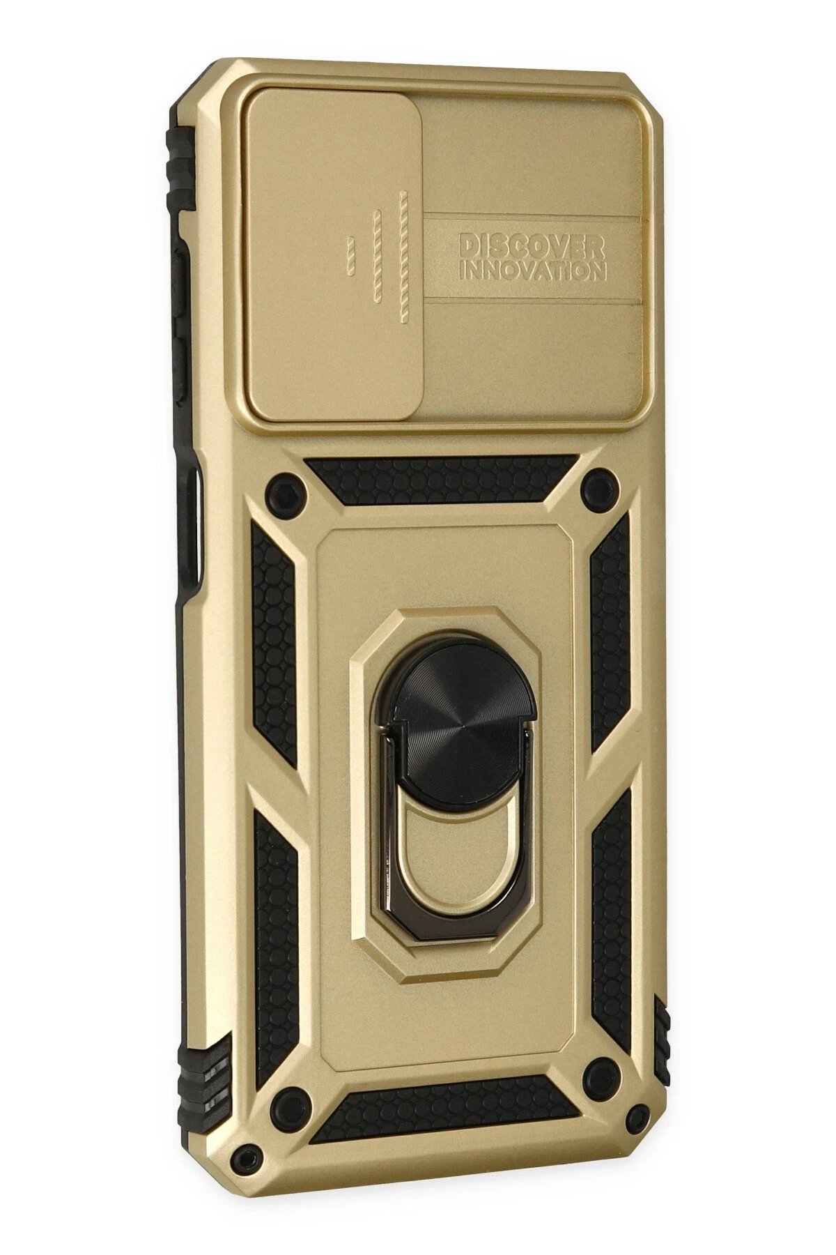 Samsung Galaxy A13 4G Kılıf Pars Lens Yüzüklü Silikon - Gold-(5796) - Görsel 2