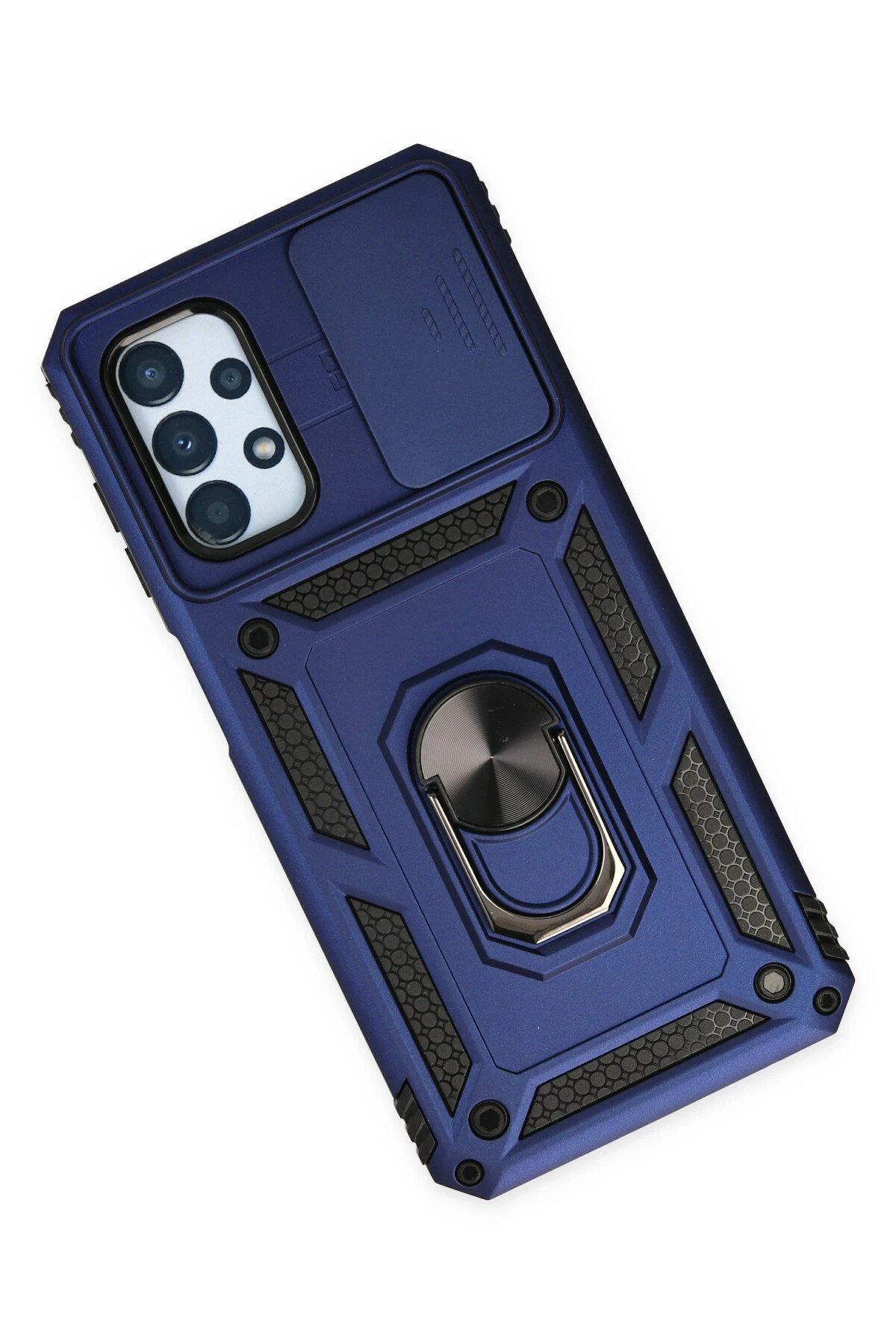 Samsung Galaxy A23 4G Kılıf Pars Lens Yüzüklü Silikon - Lacivert-(5796) - Görsel 3