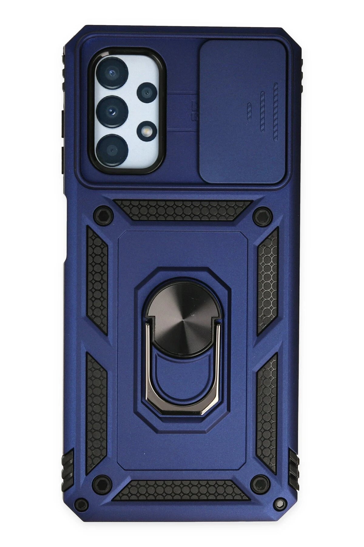 Samsung Galaxy A33 5G Kılıf Pars Lens Yüzüklü Silikon - Lacivert-(5796)