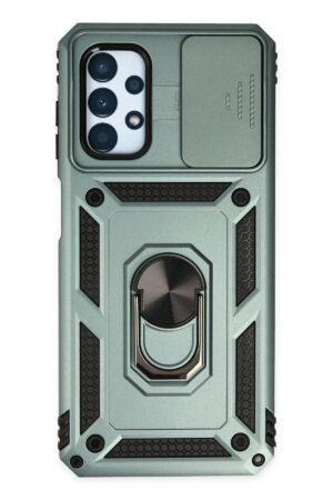 Samsung Galaxy A33 5G Kılıf Pars Lens Yüzüklü Silikon - Yeşil-(5796)