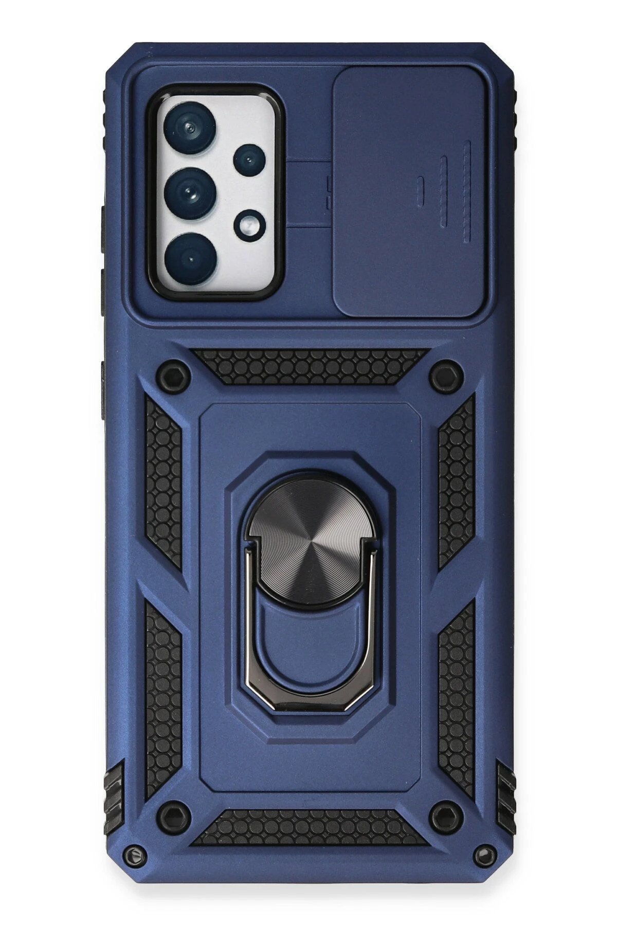 Samsung Galaxy A53 5G Kılıf Pars Lens Yüzüklü Silikon - Lacivert-(5796)