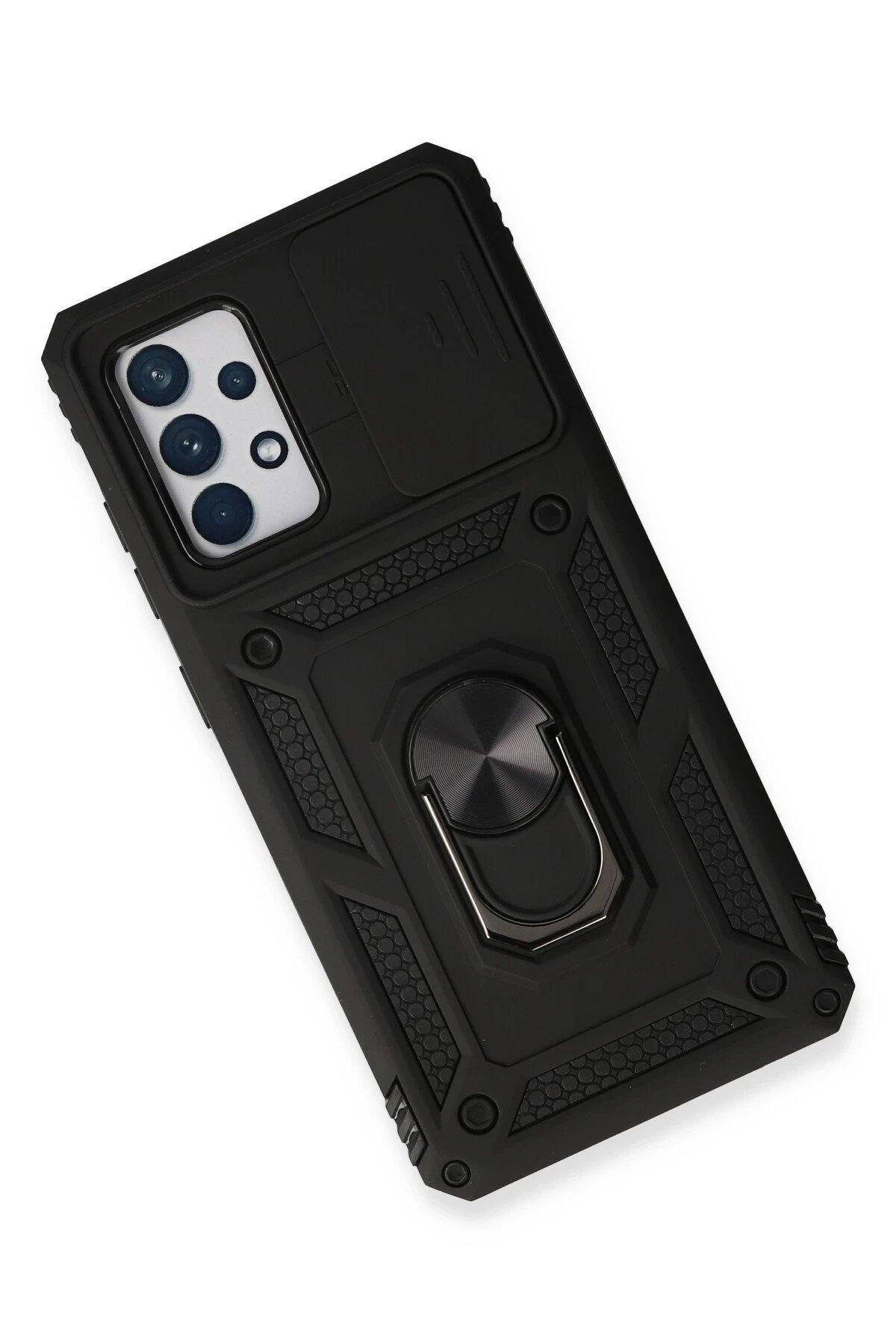 Samsung Galaxy A73 5G Kılıf Pars Lens Yüzüklü Silikon - Siyah-(5796) - Görsel 3