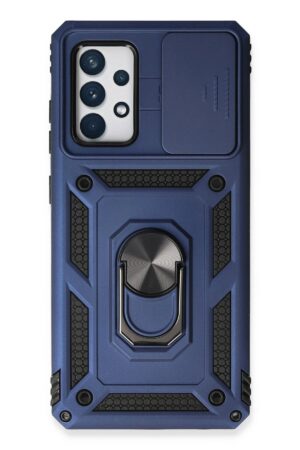 Samsung Galaxy A73 5G Kılıf Pars Lens Yüzüklü Silikon - Lacivert-(5796)