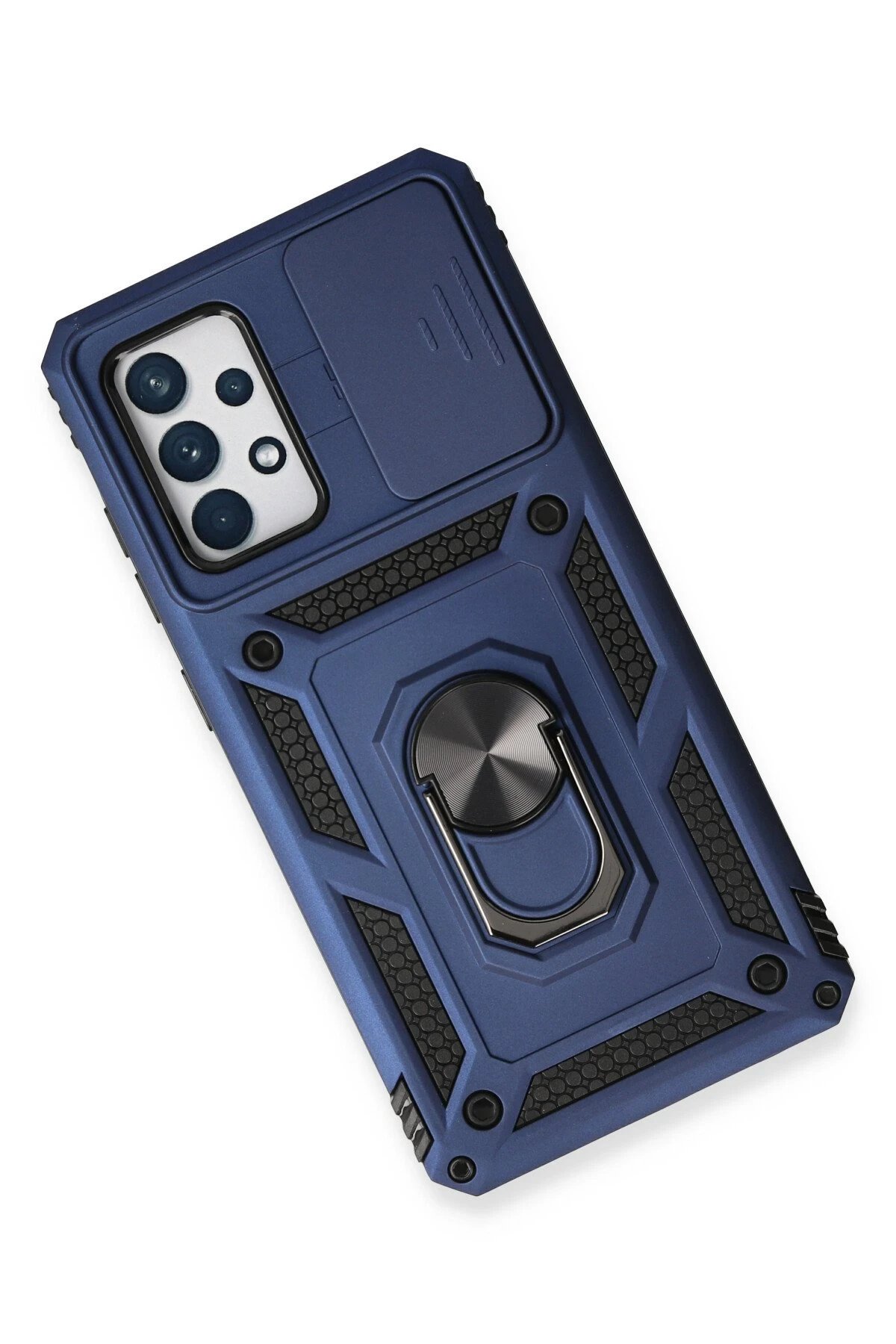 Samsung Galaxy A73 5G Kılıf Pars Lens Yüzüklü Silikon - Lacivert-(5796) - Görsel 3