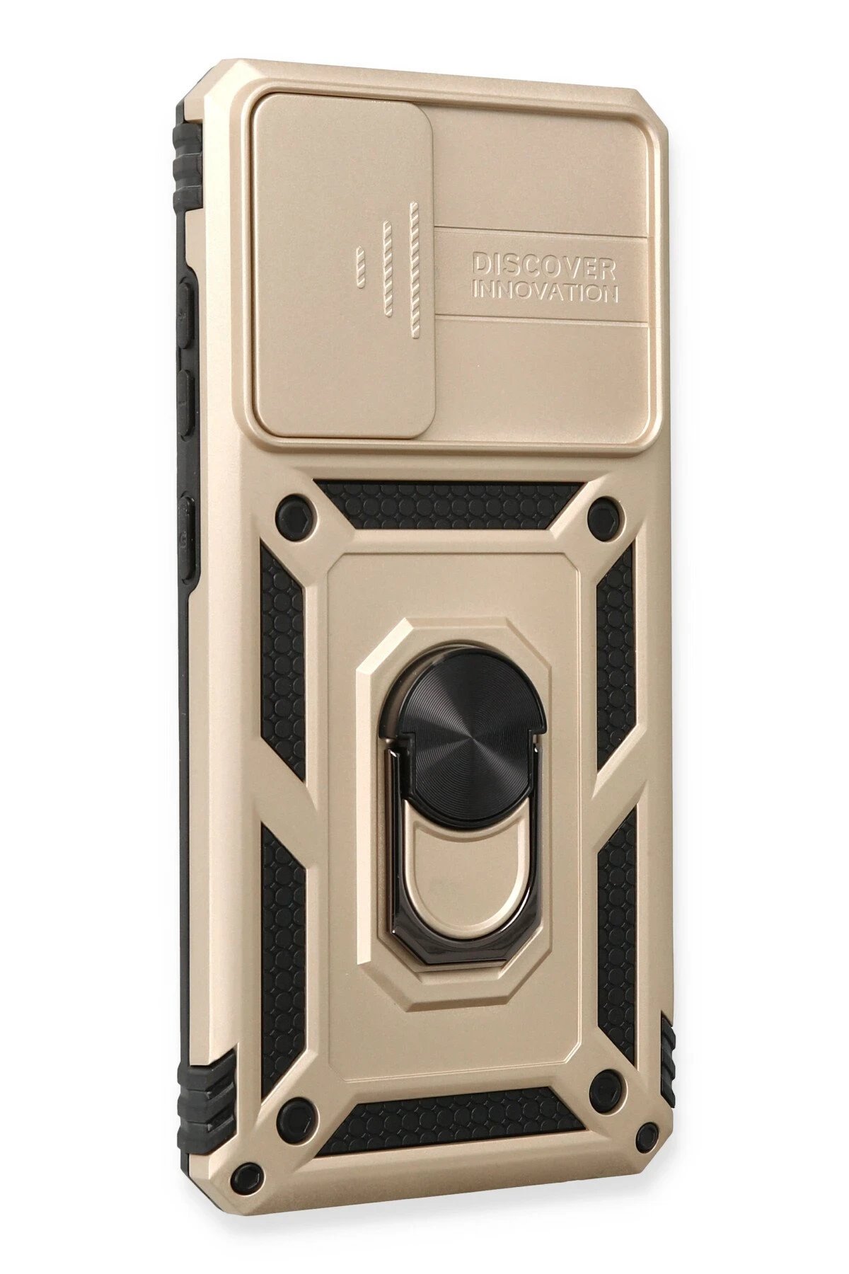 Samsung Galaxy A73 5G Kılıf Pars Lens Yüzüklü Silikon - Gold-(5796) - Görsel 3