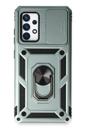 Samsung Galaxy A73 5G Kılıf Pars Lens Yüzüklü Silikon - Yeşil-(5796)