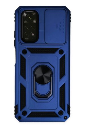 Xiaomi Redmi Note 11 Kılıf Pars Lens Yüzüklü Silikon - Lacivert-(5796)