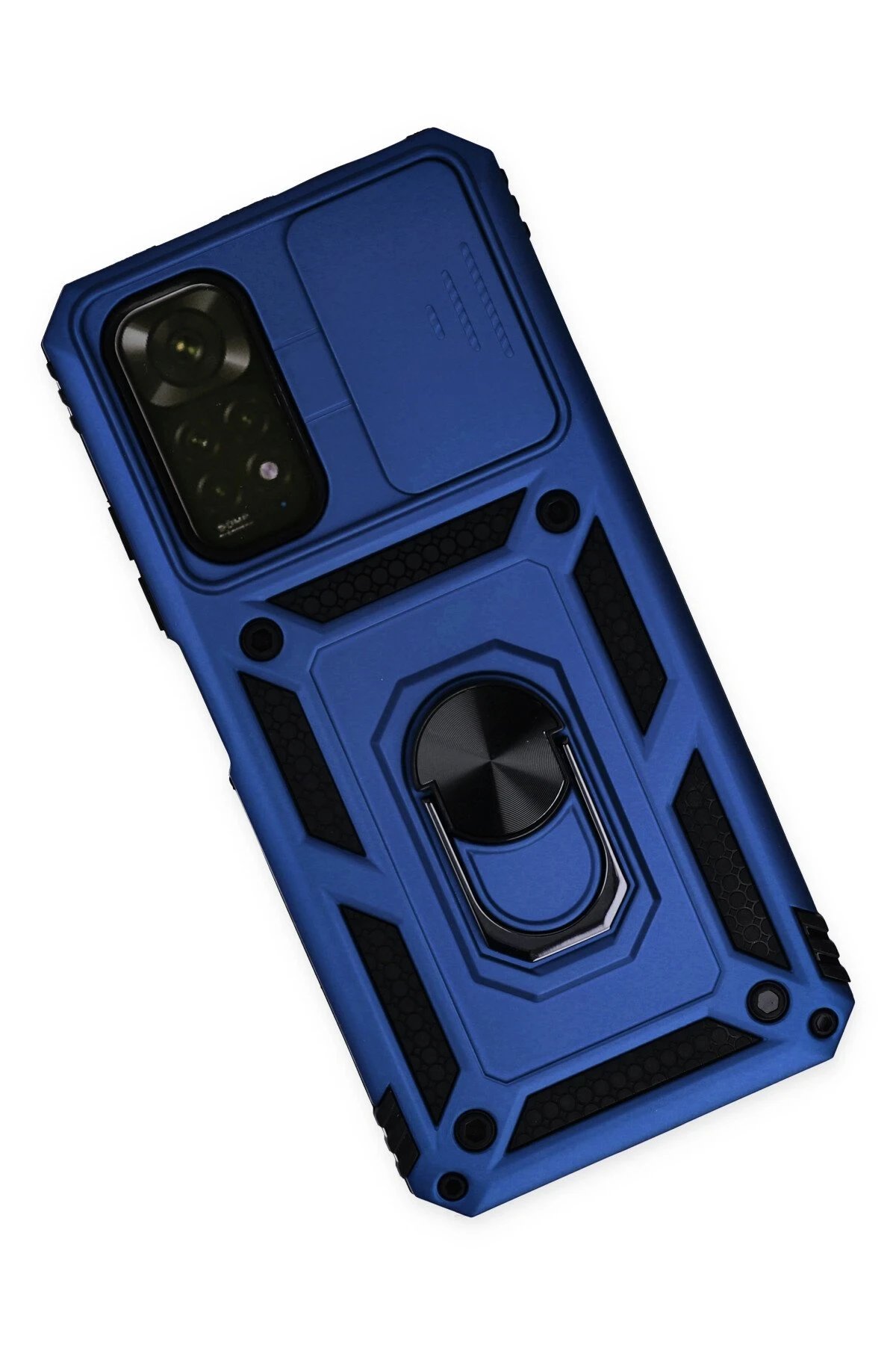 Xiaomi Redmi Note 11 Kılıf Pars Lens Yüzüklü Silikon - Lacivert-(5796) - Görsel 3