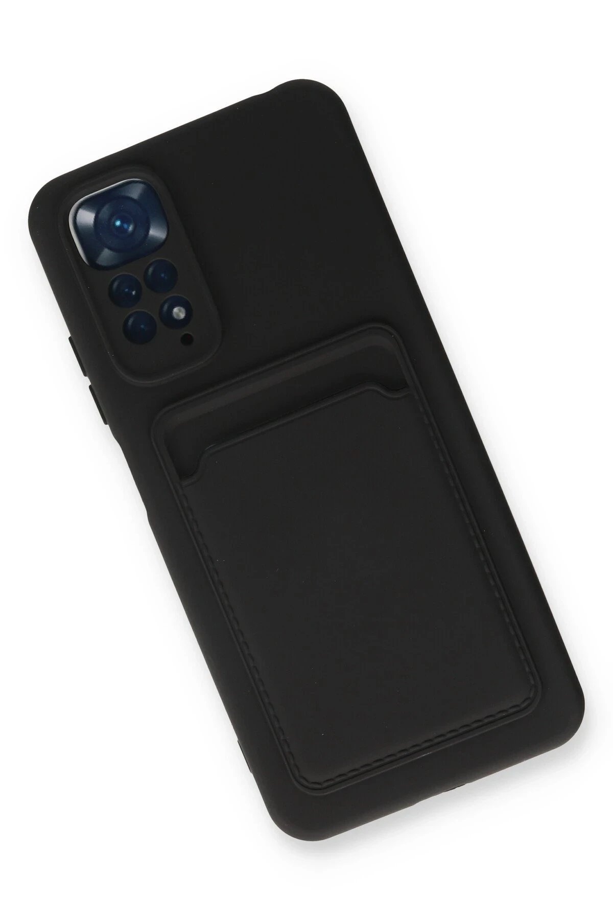 Xiaomi Redmi Note 11 Kılıf Kelvin Kartvizitli Silikon - Siyah-(5796) - Görsel 2