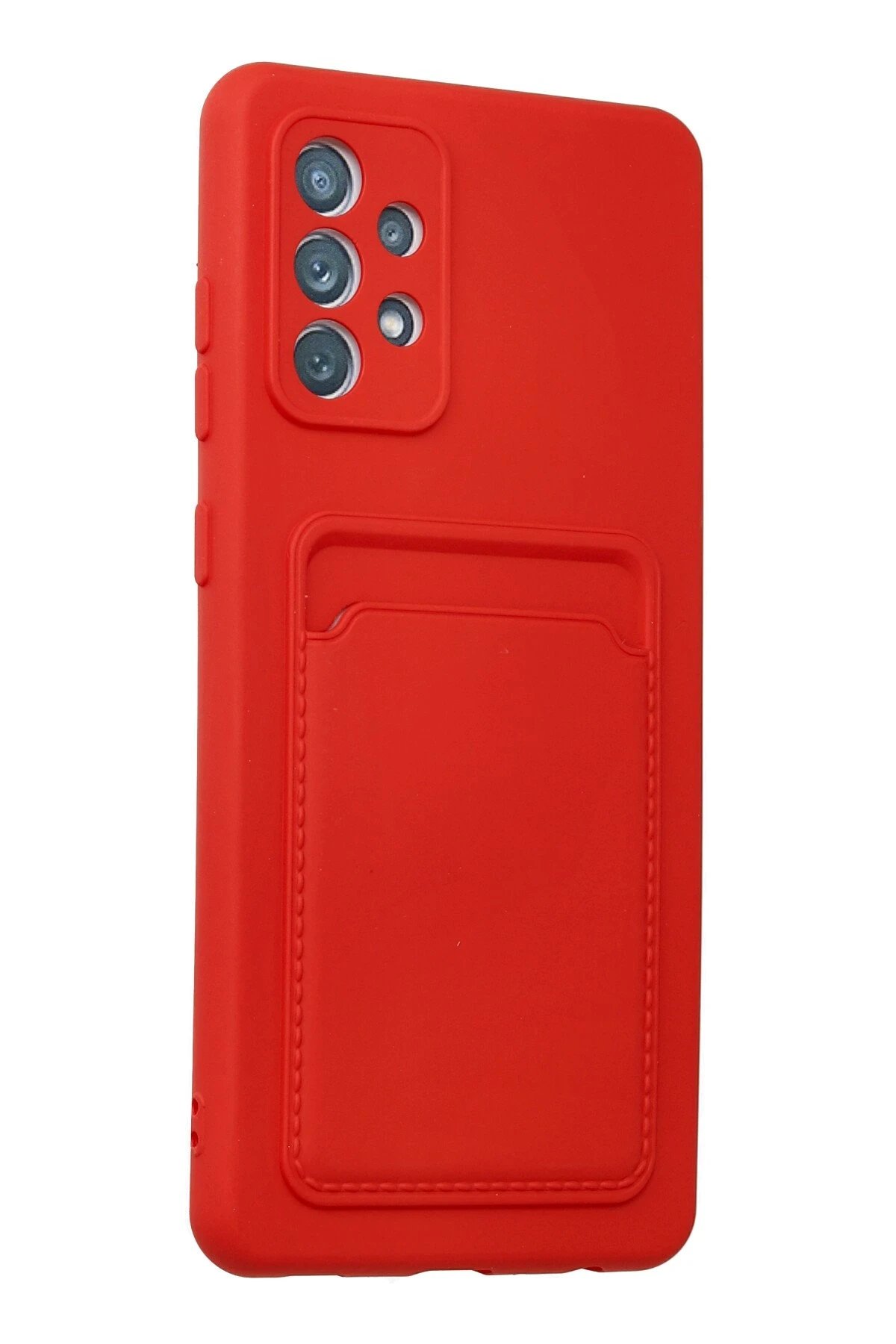 Samsung Galaxy A13 4G Kılıf Kelvin Kartvizitli Silikon - Kırmızı-(5796) - Görsel 2