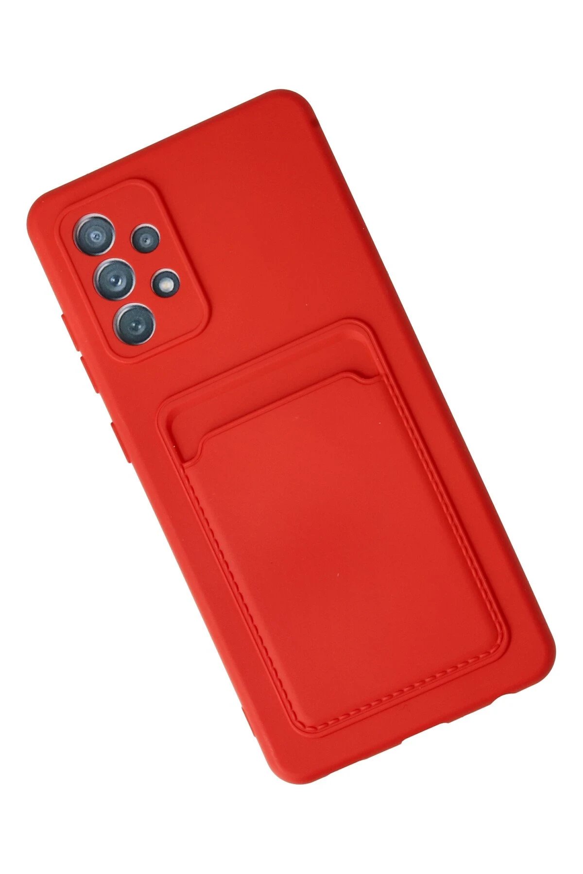 Samsung Galaxy A13 4G Kılıf Kelvin Kartvizitli Silikon - Kırmızı-(5796) - Görsel 3
