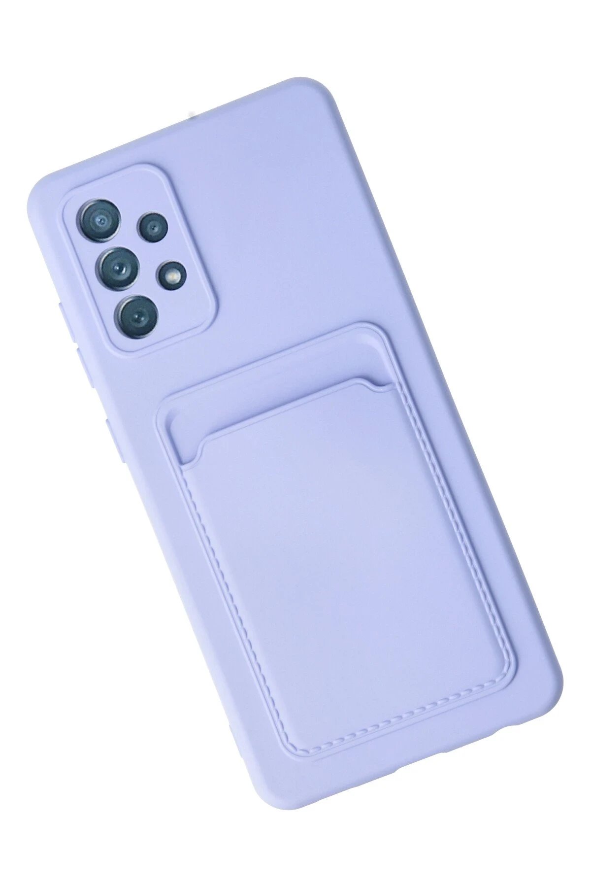 Samsung Galaxy A33 5G Kılıf Kelvin Kartvizitli Silikon - Lila-(5796) - Görsel 3