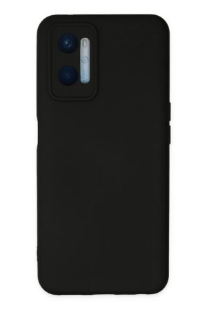 Oppo A96 Kılıf Nano içi Kadife Silikon - Siyah-(5796)