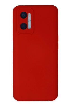 Oppo A96 Kılıf Nano içi Kadife Silikon - Kırmızı-(5796)