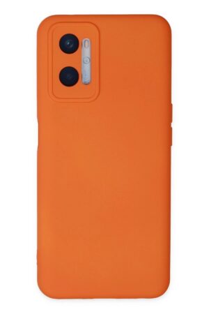Oppo A96 Kılıf Nano içi Kadife Silikon - Turuncu-(5796)