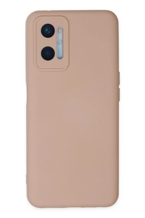 Oppo A96 Kılıf Nano içi Kadife Silikon - Pudra-(5796)