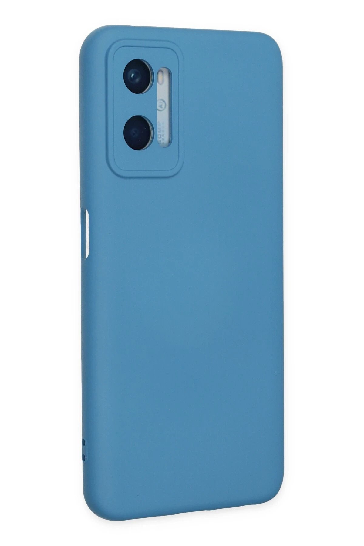 Oppo A96 Kılıf Nano içi Kadife Silikon - Mavi-(5796) - Görsel 3