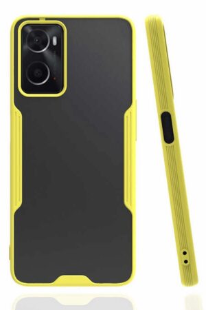 Oppo A96 Kılıf Platin Silikon - Sarı-(5796)