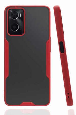 Oppo A96 Kılıf Platin Silikon - Kırmızı-(5796)