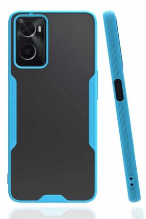 Oppo A96 Kılıf Platin Silikon - Mavi-(5796)