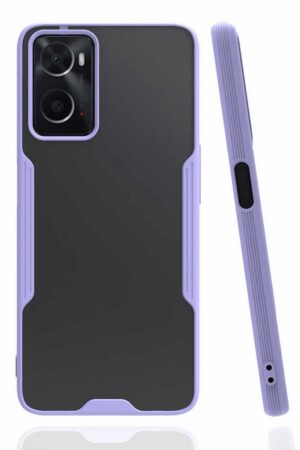 Oppo A96 Kılıf Platin Silikon - Lila-(5796)