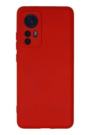 Xiaomi Mi 12 Kılıf Nano içi Kadife Silikon - Kırmızı-(5796)