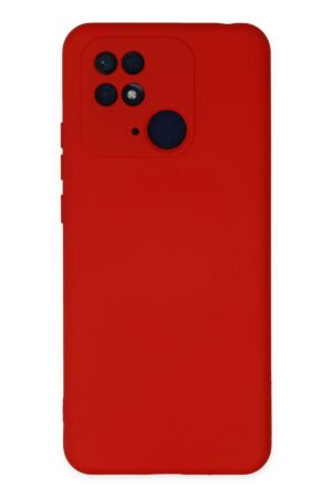 Xiaomi Redmi 10C Kılıf Nano içi Kadife Silikon - Kırmızı-(5796)