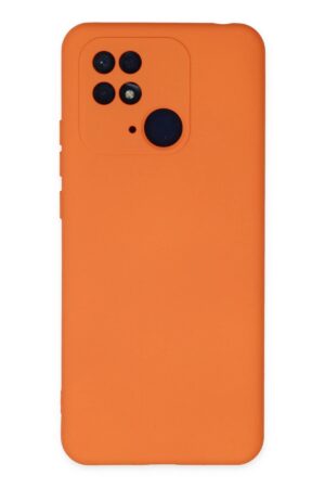 Xiaomi Redmi 10C Kılıf Nano içi Kadife Silikon - Turuncu-(5796)