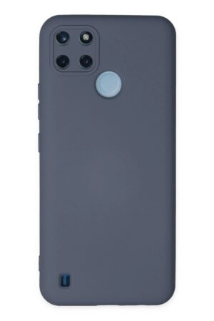 Realme C25Y Kılıf Nano içi Kadife Silikon - Gri-(5796)