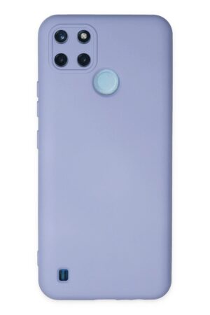 Realme C25Y Kılıf Nano içi Kadife Silikon - Lila-(5796)