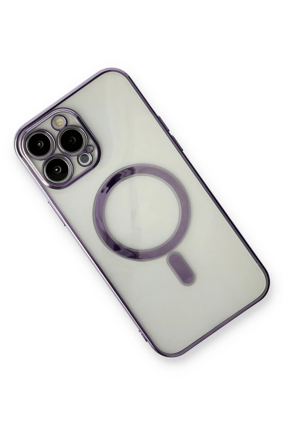 iPhone 13 Pro Max Kılıf Magneticsafe Lazer Silikon - Mor-(5796) - Görsel 3