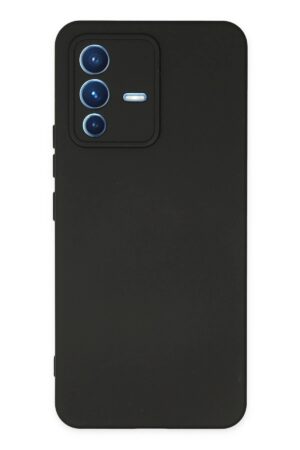 Vivo V23 5G Kılıf Nano içi Kadife Silikon - Siyah-(5796)