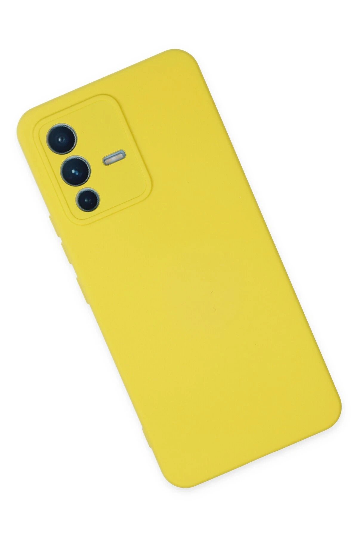 Vivo V23 5G Kılıf Nano içi Kadife Silikon - Sarı-(5796) - Görsel 2