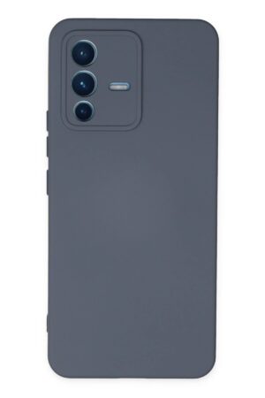 Vivo V23 5G Kılıf Nano içi Kadife Silikon - Gri-(5796)