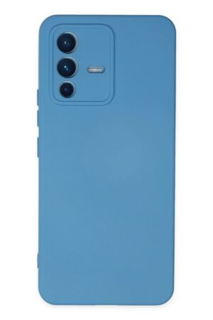 Vivo V23 5G Kılıf Nano içi Kadife Silikon - Mavi-(5796)