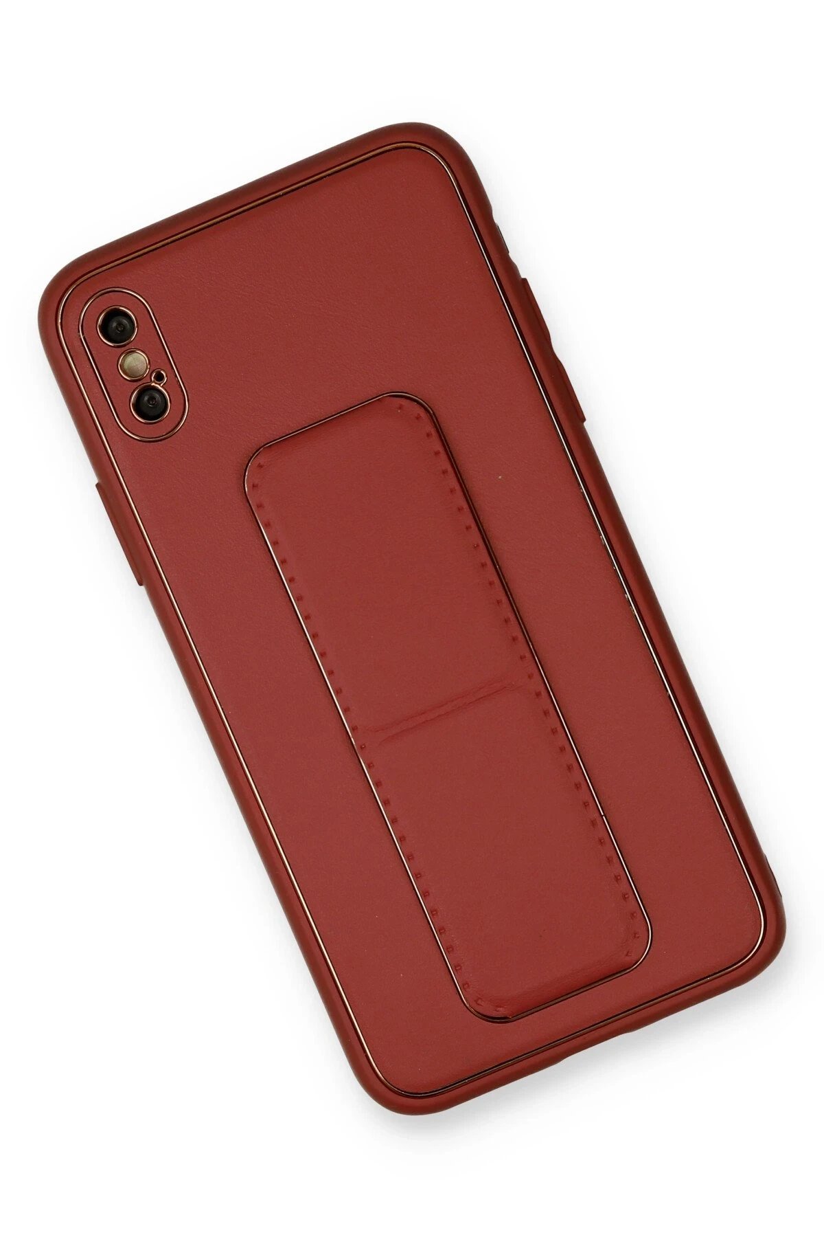 iPhone XS Max Kılıf Coco Deri Standlı Kapak - Fuşya-(5796) - Görsel 3