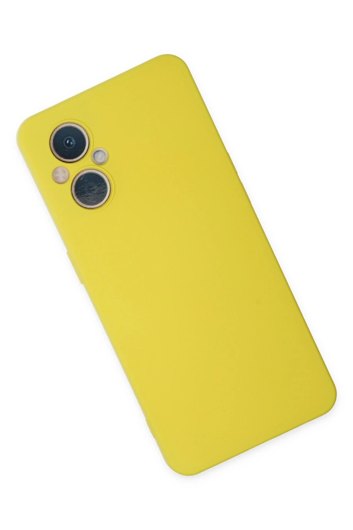 Oppo Reno 7 Lite Kılıf Nano içi Kadife Silikon - Sarı-(5796) - Görsel 2