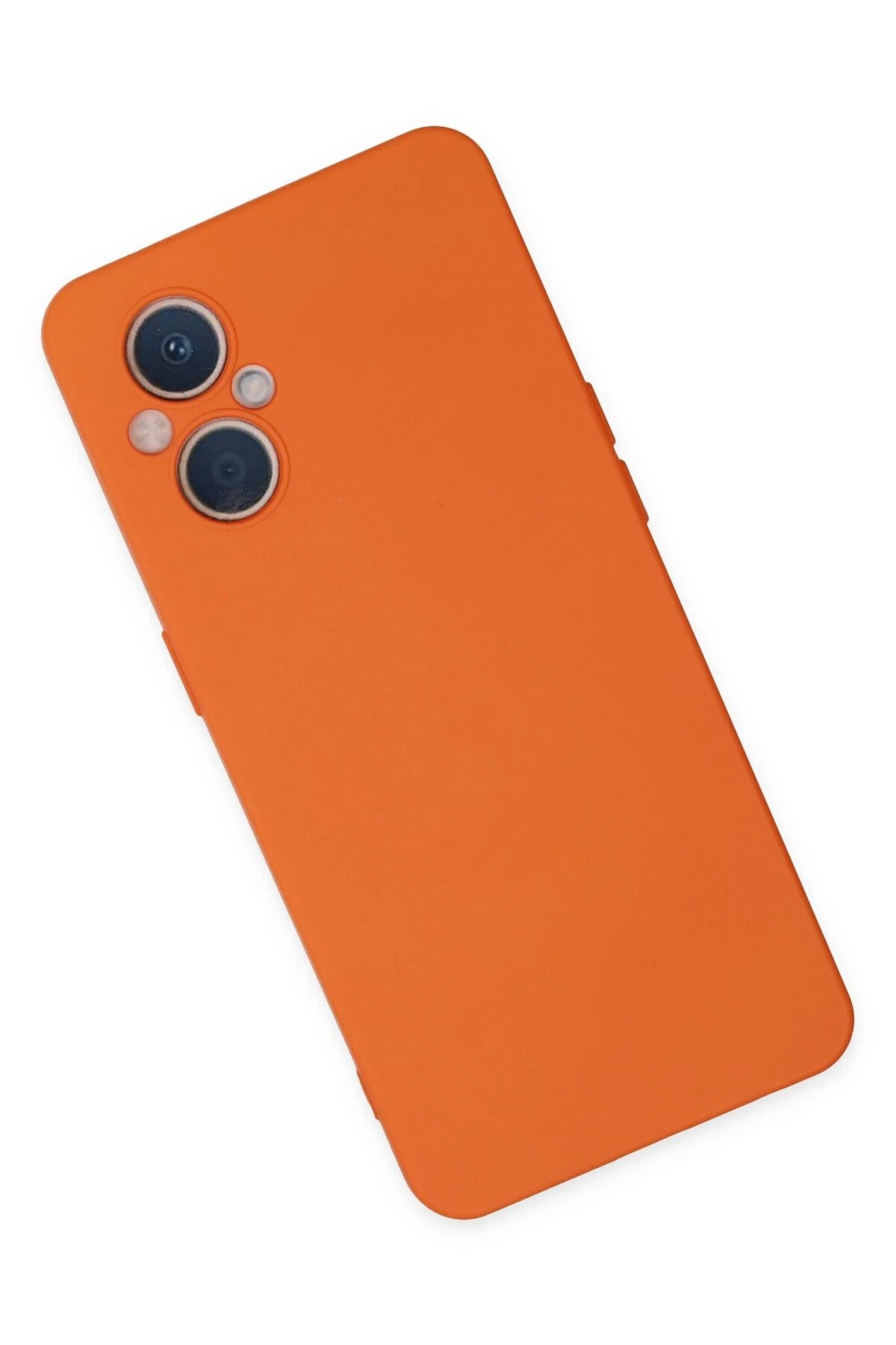 Oppo Reno 7 Lite Kılıf Nano içi Kadife Silikon - Turuncu-(5796) - Görsel 2