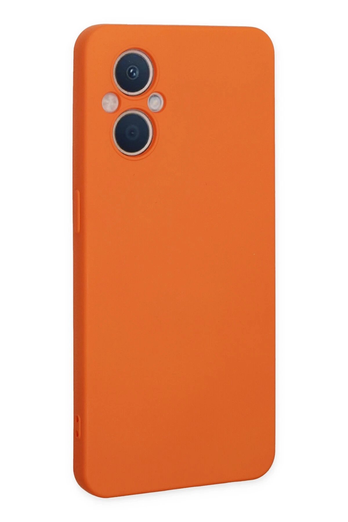 Oppo Reno 7 Lite Kılıf Nano içi Kadife Silikon - Turuncu-(5796) - Görsel 3