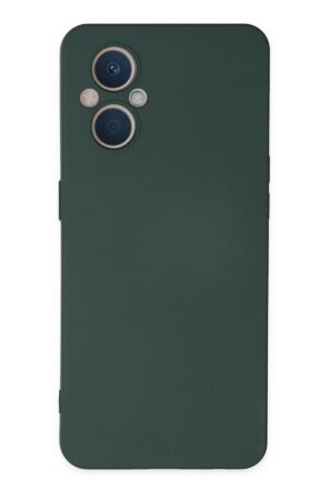 Oppo Reno 7 Lite Kılıf Nano içi Kadife Silikon - Koyu Yeşil-(5796)