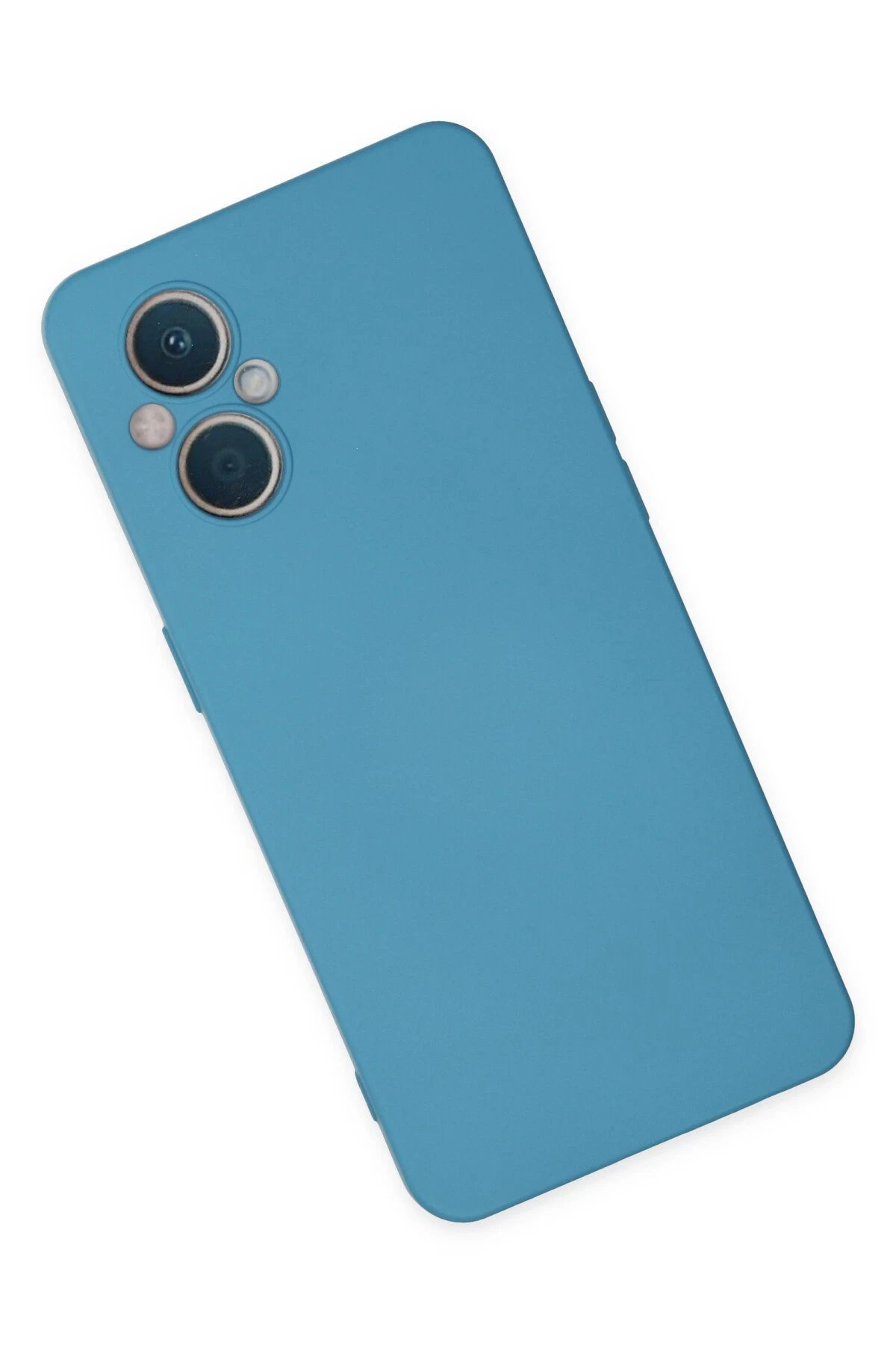 Oppo Reno 7 Lite Kılıf Nano içi Kadife Silikon - Mavi-(5796) - Görsel 2