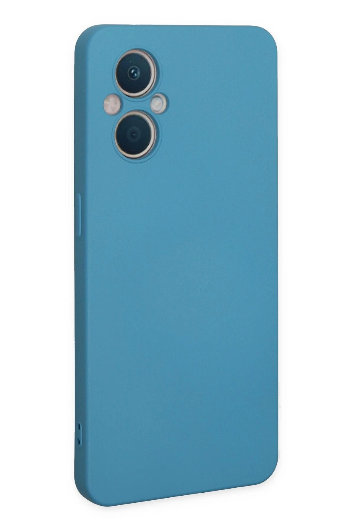 Oppo Reno 7 Lite Kılıf Nano içi Kadife Silikon - Mavi-(5796) - Görsel 3