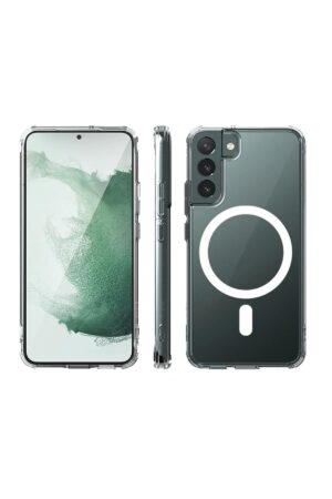 Samsung Galaxy S22 Plus Kılıf Magneticsafe Şeffaf Silikon - Şeffaf-(5796)